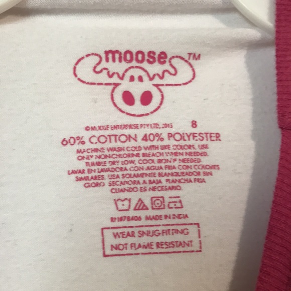 Shopkins girls/kids Moose pajamas set Size 8 60% cotton 40% polyester good shape - Picture 3 of 7